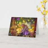 新しい友情のファンタジー カード (黄色い花)