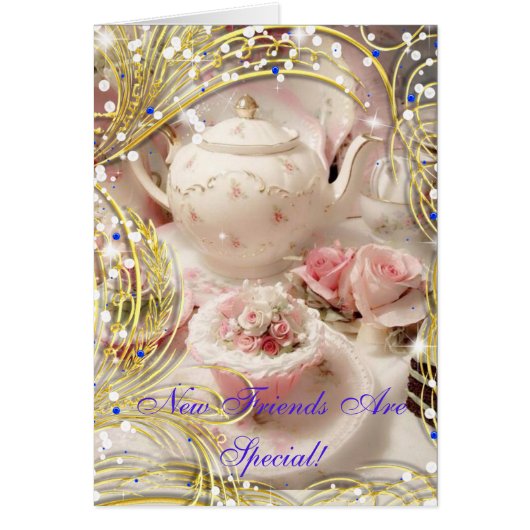 新しい友達は特別である – 紅茶パーティー招待 (正面)