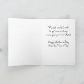 新しい双生児からの母の日 カード (内部)