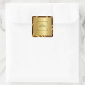 「新しい反射:あなたは偉大だ」ブラックと金ゴールド スクエアシール (バッグ)