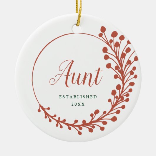 新しい叔母が妊娠パーソナライズされた明けを確立 セラミックオーナメント (正面)