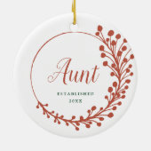 新しい叔母が妊娠パーソナライズされた明けを確立 セラミックオーナメント (裏面)