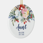 新しい叔母が確立された国パーソナライズされた花模様 セラミックオーナメント (右)