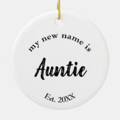 新しい叔母の妊娠の発表 セラミックオーナメント (裏面)