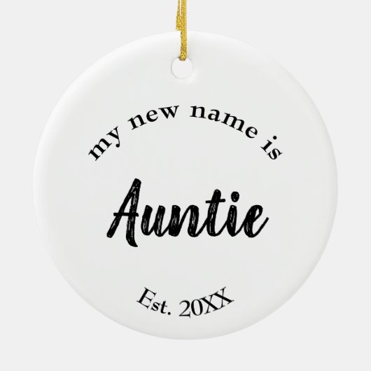 新しい叔母の妊娠の発表 セラミックオーナメント (裏面)