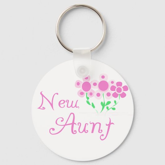 新しい叔母ピンクの花Tシャツとギフト キーホルダー (正面)