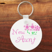 新しい叔母ピンクの花Tシャツとギフト キーホルダー (正面)