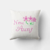 新しい叔母ピンクの花Tシャツとギフト クッション (裏面)