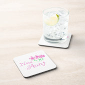 新しい叔母ピンクの花Tシャツとギフト コースター (右側)