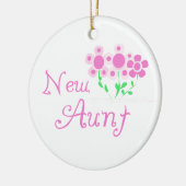 新しい叔母ピンクの花Tシャツとギフト セラミックオーナメント (左)