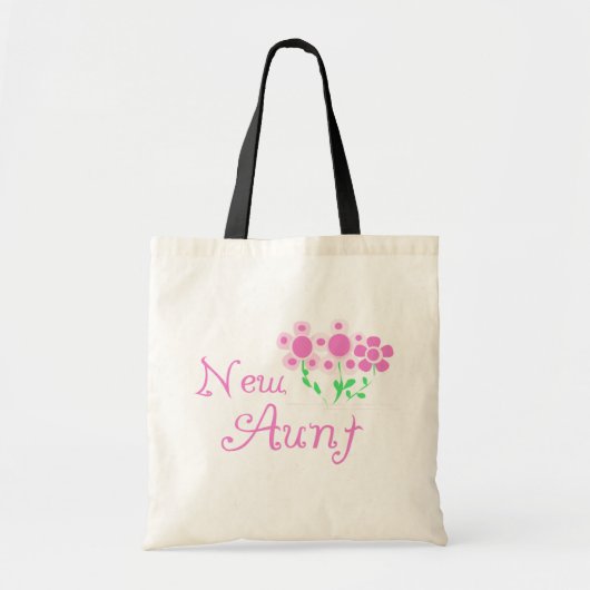 新しい叔母ピンクの花Tシャツとギフト トートバッグ (正面)