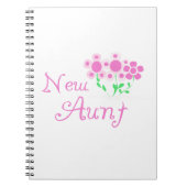 新しい叔母ピンクの花Tシャツとギフト ノートブック (正面)