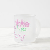 新しい叔母ピンクの花Tシャツとギフト フロストグラスマグカップ (正面右)