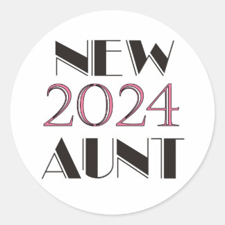新しい叔母2024ステッカー ラウンドシール