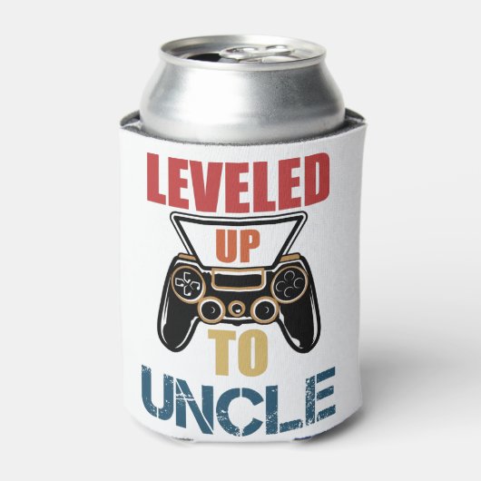 新しい叔父Tシャツの新しい叔父にレベルアップ 缶クーラー (缶正面)