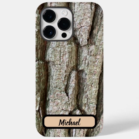 新しい古いオークの木の樹皮の写真と名前iPhone Case-Mate iPhoneケース (裏面)