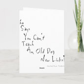 新しい古い犬はメッセージカードを舐めます カード (裏面)