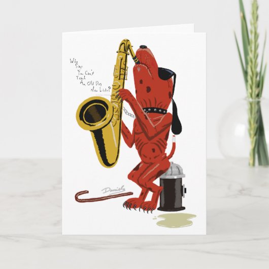 新しい古い犬はメッセージカードを舐めます カード (正面)