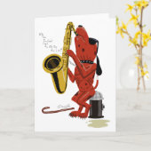 新しい古い犬はメッセージカードを舐めます カード (黄色い花)