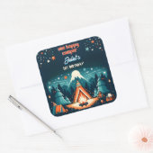 新しい可愛い自然少年たち1ハッピーキャンパー1歳の誕生日 スクエアシール (封筒)