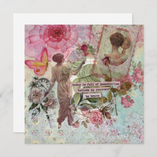 新しい可能性フラットグリーティングカード (正面/裏面)