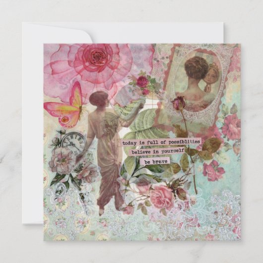 新しい可能性フラットグリーティングカード (正面)