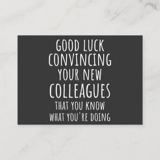 新しい同僚に納得させよう 名刺 (正面)