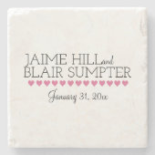 新しい名前とイベント日を持つ石コースター ストーンコースター (正面)