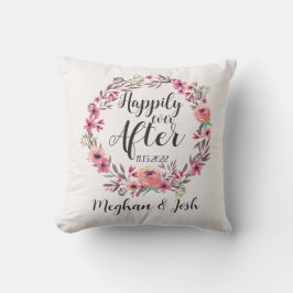 新しい名前の日付の後で幸パーソナライズされた福に クッション