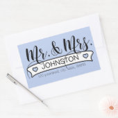 新しい名前の白いバナー 長方形シール (封筒)