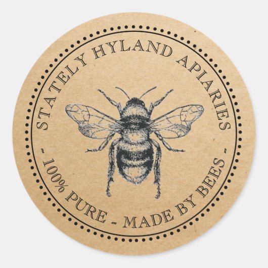 新しい名前はこちらクラフトハニージャールリッドラベル ラウンドシール (正面)