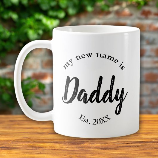 新しい名前はDaddy New Dad Est Coffee Mug コーヒーマグカップ