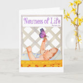 新しい命の洗礼　キリスト教徒としての名付け　献児式 カード (黄色い花)