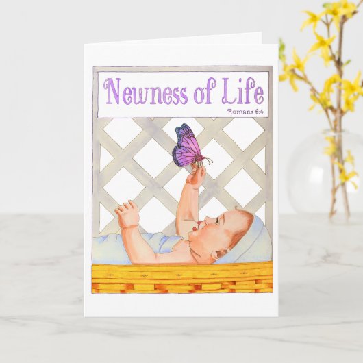 新しい命の洗礼　新生児の奉献 カード (黄色い花)