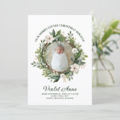 新しい命の誕生　赤ちゃんの写真のクリスマスリース　奇跡 シーズンカード (スタンド正面)