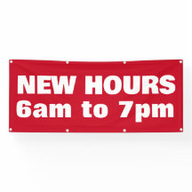 新しい営業時間はっきりした赤（屋外）