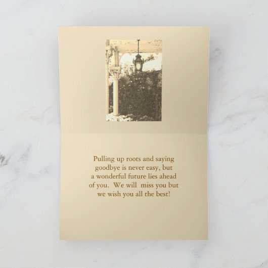 新しい土地への引越 + 離れることについての名言 カード (内部)