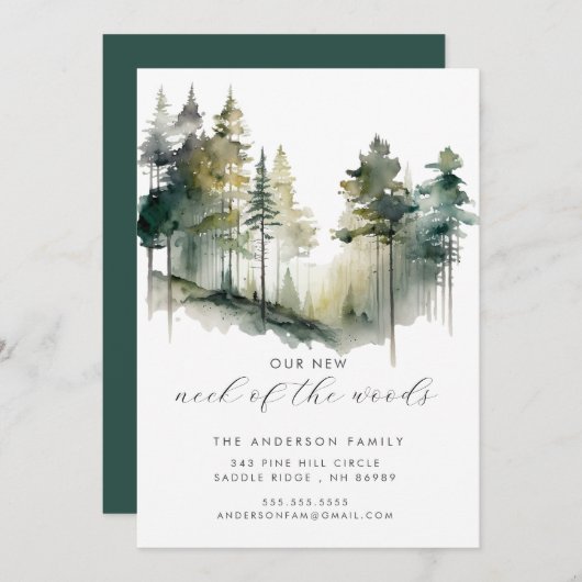 新しい地域に新しい住所のお知らせ 案内状 (正面/裏面)