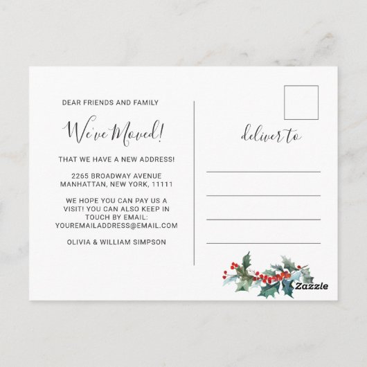 新しい地域への移動のお知らせ ポストカード (裏面)