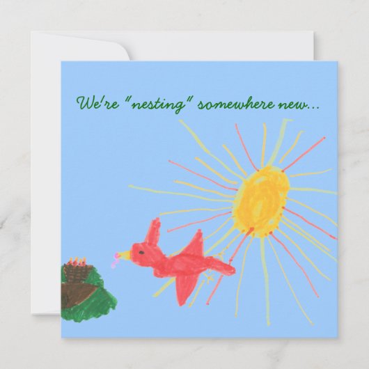 「新しい場所での生活」 住所変更カード 招待状 (正面)