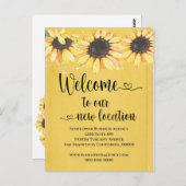 新しい場所ひまわりビジネス住所の変更 ポストカード (正面/裏面)