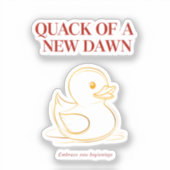 新しい夜明けのアヒル – シルエットサンライズアート シール (正面)