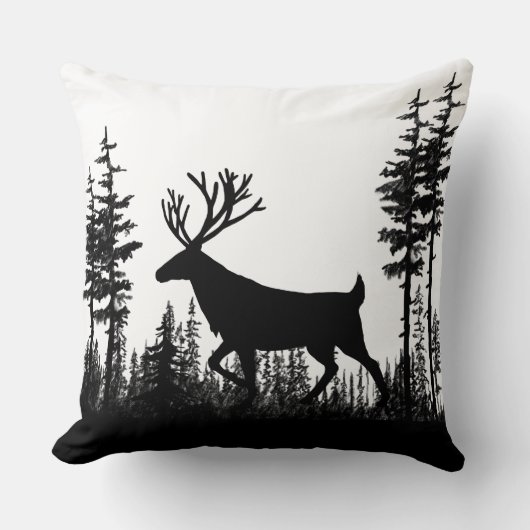 新しい夜明けの森の松の木 クッション (正面)