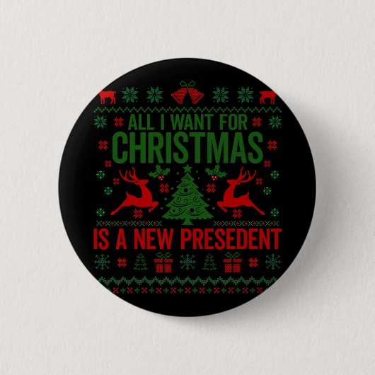 新しい大統領がクリスマスに欲しいだけ 不細工なS 缶バッジ (正面)