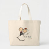 新しい夫および妻は最初にバッグを踊ります ラージトートバッグ (正面)