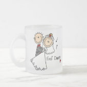 新しい夫および妻は最初にマグを踊ります フロストグラスマグカップ (左)