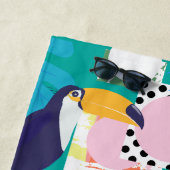 新しい夫人 |トロピカル葉 ビーチタオル (インサイチュ)