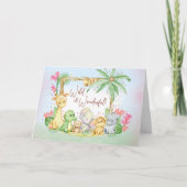 新しい女の子のサファリ動物たち ワイルドでワンダフル カード (正面)