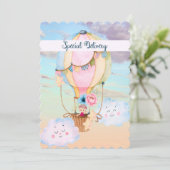 新しい女の子の赤ちゃんの誕生のお知らせシングルカード (スタンド正面)