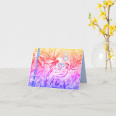 新しい妖精の国の日没の挨拶状を信じて下さい カード (黄色い花)